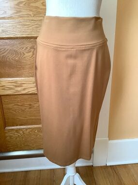 DEAN RENWICK Bespoke High-Waist Tan Pencil Skirt Size M